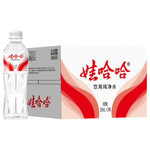 畅享纯净生活:娃哈哈纯净水晶钻瓶350ml饮用水,开启健康新体验!